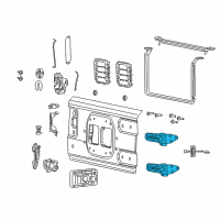 OEM 2020 Jeep Wrangler TAILGATE Hinge Diagram - 68282145AB