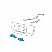 OEM 2005 Pontiac GTO Housing, Rear License Plate Lamp Diagram - 92143292