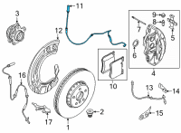 OEM 2022 BMW X6 Brake Pad Wear Sensor, Front Diagram - 34-35-6-870-353