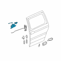 OEM 2001 Oldsmobile Silhouette Rear Side Door Lock Assembly Front Diagram - 25780731