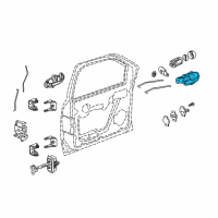 OEM Oldsmobile Handle Asm-Rear Side Door Inside *Ebony Diagram - 25965489