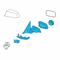 OEM 2012 BMW 750i xDrive Exterior Mirror Without Glass, Heated, Left Diagram - 51-16-7-282-161