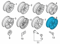 OEM 2021 BMW M8 Gran Coupe RIM LIGHT ALLOY TRANSL.SHADO Diagram - 36-10-8-089-569