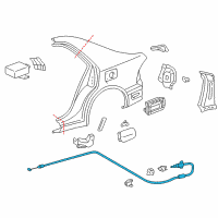 OEM 2003 Lexus IS300 Cable Sub-Assy, Fuel Lid Lock Control Diagram - 77035-53020