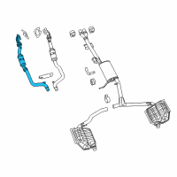 OEM 2012 Dodge Challenger Front Catalytic Converter And Pipe Diagram - 68038393AJ
