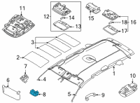 OEM 2021 Kia Sorento Lamp Assembly-Vanity, LH Diagram - 92890L1000GYT