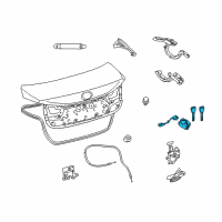 OEM Lexus Luggage Compartment Lock Cylinder & Key Set Diagram - 69055-53050