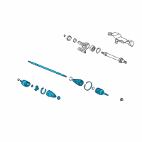 OEM 2009 Honda Element Driveshaft Assembly, Driver Side Diagram - 44306-SCV-A91