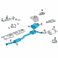 OEM 2014 Acura RLX Muffler, Passenger Side Exhaust Diagram - 18307-TY3-A01