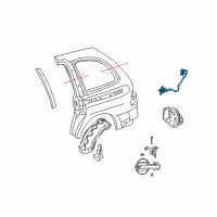 OEM Ford Windstar Release Cable Diagram - 6F2Z-17264A00-AA
