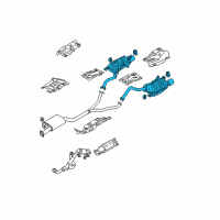 OEM 2008 Hyundai Santa Fe Right Muffler Assembly Diagram - 28700-0W150