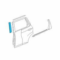 OEM 2010 Honda Fit Garnish, R. RR. Door Sash Diagram - 72930-TF0-003