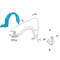 OEM 2001 Toyota Corolla Fender Liner Diagram - 53876-02060