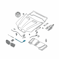 OEM 2004 BMW X5 Bowden Cable, Hood Mechanism Diagram - 51-23-8-408-134