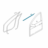 OEM 2009 Hyundai Elantra Weatherstrip Assembly-Front Door Belt Outside RH Diagram - 82220-2L000