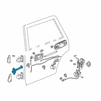 OEM 1999 Honda Civic Checker, Right Rear Door Diagram - 72840-S01-A01