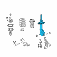 OEM Honda Civic Damper Unit, Left Front Diagram - 51621-TR0-A23