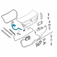 OEM 2014 BMW ActiveHybrid 5 Left Trunk Lid Hinge Diagram - 41-62-7-204-237