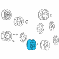 OEM 2001 Pontiac Sunfire Wheel Rim - 15X6.0 Aluminum 47Mm Outside *Silver Spark Diagram - 9593202