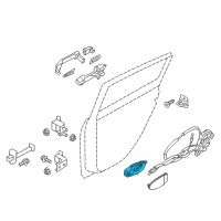 OEM 2015 Nissan Leaf Rear Door Inside Handle Assembly Right Diagram - 80670-3NF1A