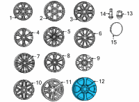 OEM Jeep Wagoneer WHEEL-ALUMINUM Diagram - 4755327AA