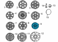 OEM 2022 Jeep Wagoneer WHEEL-ALUMINUM Diagram - 4755567AA