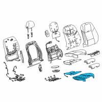 OEM 2014 Cadillac CTS Seat Cushion Pad Diagram - 23434154