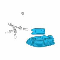 OEM 2001 Toyota Camry Lens & Housing Diagram - 81551-AA030