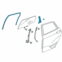 OEM 2018 Honda Clarity Runchannel Set, Right Rear Door Diagram - 72735-TRV-305