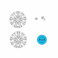 OEM 2015 Hyundai Equus Aluminium Wheel Hub Cap Assembly Diagram - 52960-3N100