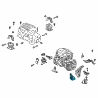 OEM 2022 Honda Odyssey Rubber Assembly, Transmission Mounting Diagram - 50850-THR-A02