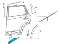 OEM 2021 Nissan Rogue Moulding-Rear Door, RH Diagram - 82870-6RA0B