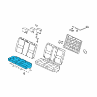 OEM 2010 Honda Civic Pad & Frame, Rear Seat Cushion Diagram - 82132-SVA-A01