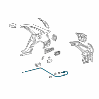 OEM 2004 Lexus IS300 Cable Sub-Assy, Fuel Lid Lock Control Diagram - 77035-53040