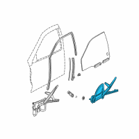 OEM 2000 Saturn LS2 Front Side Door Window Regulator Assembly Diagram - 22669948