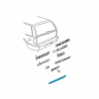 OEM 2000 GMC Jimmy Molding Kit, End Gate Lower Diagram - 88935310