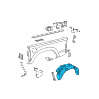 OEM 2008 Toyota Tacoma Wheelhouse Liner Diagram - 65638-04050