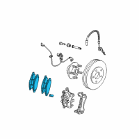 OEM 2004 Chrysler Pacifica Front Disc Brake Pad Kit Diagram - 5134358AA