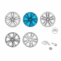 OEM Infiniti "17-inch, Split 5-spoke Bright Wheel (includes center cap)". Front / Rear 17 x 7.5 with 45mm offset (1-piece) Diagram - 999W1-J2017