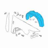 OEM 2010 Lincoln MKS Fender Liner Diagram - 8A5Z-16102-A