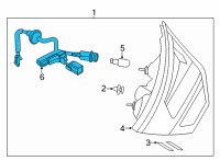 OEM 2021 Nissan Rogue Harness-Sub, Rear Combination Lamp Diagram - 26551-6RA1A