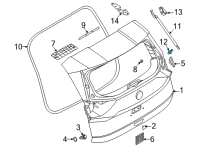 OEM 2021 Nissan Rogue Ball Stud-Back Door Stay Diagram - 90457-4BA1A