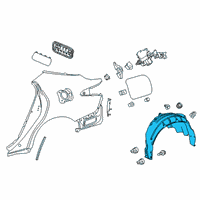 OEM 2019 Toyota Camry Wheelhouse Liner Diagram - 65638-06300