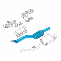 OEM 2000 BMW Z3 Front Exhaust Muffler Diagram - 18-10-1-437-831