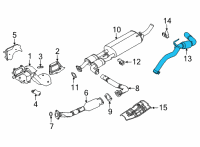 OEM 2021 Nissan Frontier Tube Assembly-Exhaust, Rear Diagram - 20050-9BT0A