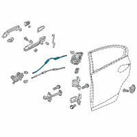 OEM Honda Insight Cable, Rear Door Lock Diagram - 72633-TBA-A01