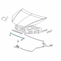 OEM 2005 Pontiac G6 Rod Asm-Hood Hold Open Diagram - 10376934