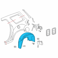 OEM 2012 GMC Acadia Wheelhouse Liner Diagram - 15211302