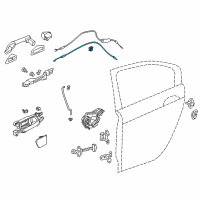 OEM 2016 Honda Accord Cable, Right Rear Door Lock Diagram - 72633-T2A-A01