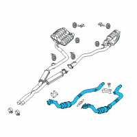 OEM 2015 Chrysler 300 Front Catalytic Converter And Pipe Diagram - 68091591AG